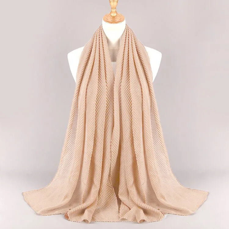 Women Plain Cotton Scarf Head Hijab Wrap Solid Full Cover-up Shawls Foulard Femme Headband Crinkle Muslim Hijabs Store 2024 NEW