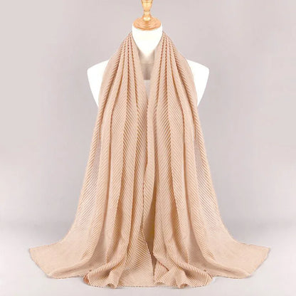 Women Plain Cotton Scarf Head Hijab Wrap Solid Full Cover-up Shawls Foulard Femme Headband Crinkle Muslim Hijabs Store 2024 NEW