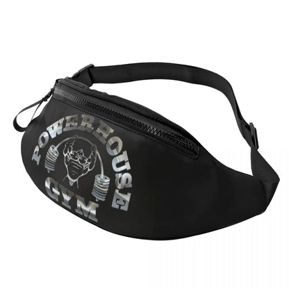 Powerhouse Gym Fanny Bag Custom Bodybuilders Fitness Crossbody Waist Pack Men Women Cycling Camping Phone Money Pouch