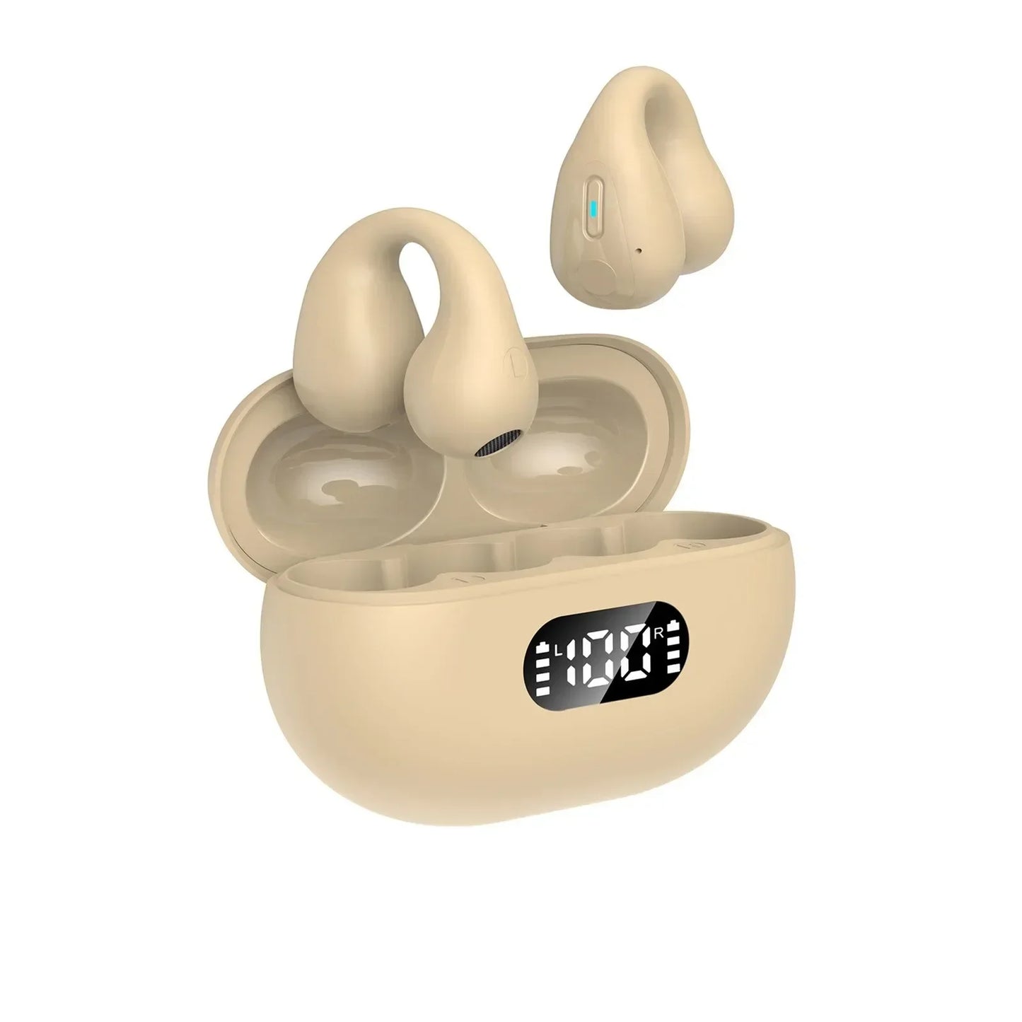 NEW TWS Q80 Wireless Headphones Bluetooth 5.3 Bone Conduction Earphones Earclip Design Touch Control Led Earbuds Sports Headsets