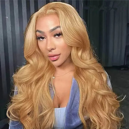 Silkwave #27 Honey Blonde 13x6 HD Body Wave Human Hair Wig Transparent Lace Front 13x4 Lace Frontal Wigs Colored Wigs 36 Inch
