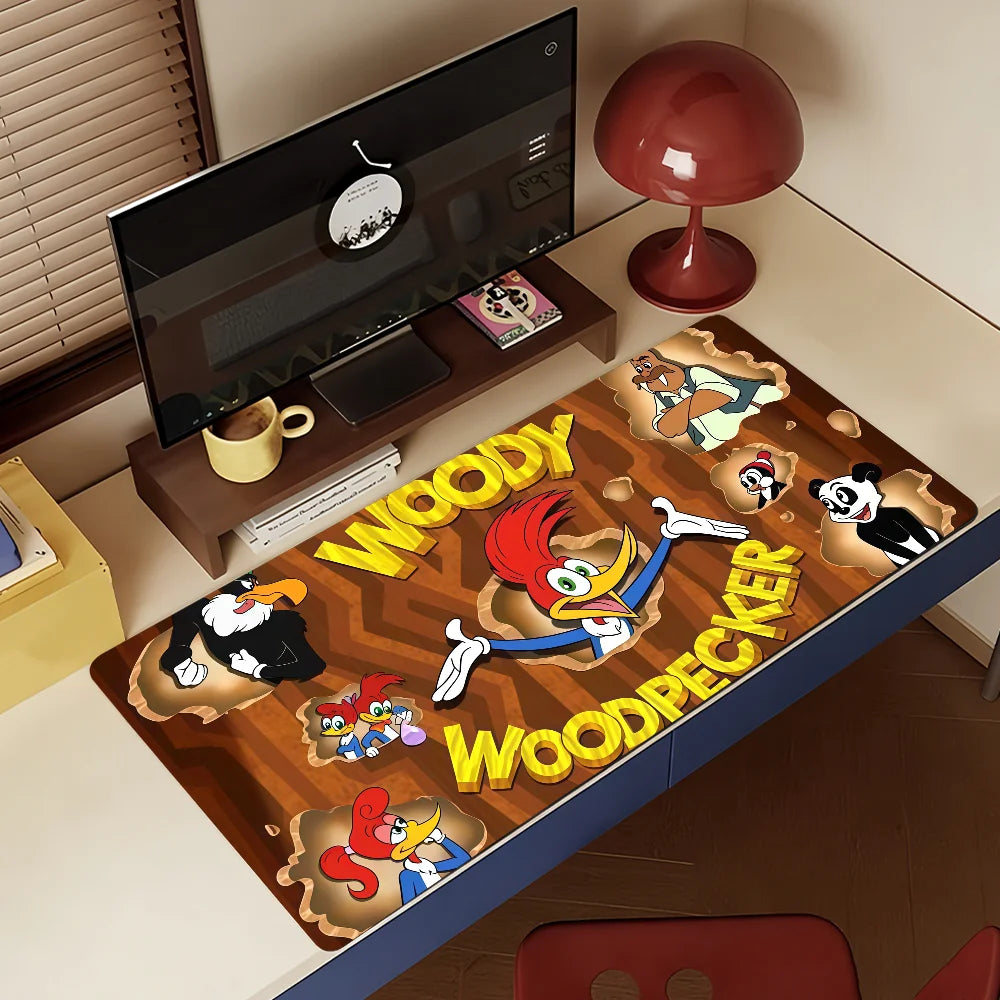The W-Woody W-Woodpecker  Mouse Pad Non-slip Rubber Computer Mat Gamer Balance Decoracion Deskmat Laptop Office Large