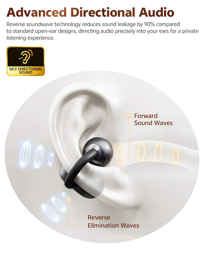 QCY CT06 Clip On Earbuds Crossky C50 Open Ear Wireless Bluetooth 6.0 Headphones with 4 Mic 35H Earbuds Comfortable for Running