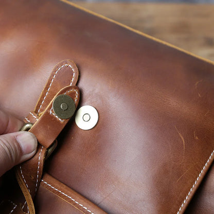 Vintage Genuine Leather Men's Travel Bag Crazy Horse Leather Duffel Bag Large Capacity Top-Layer Cowhide Handbag Crossbody NZPJ