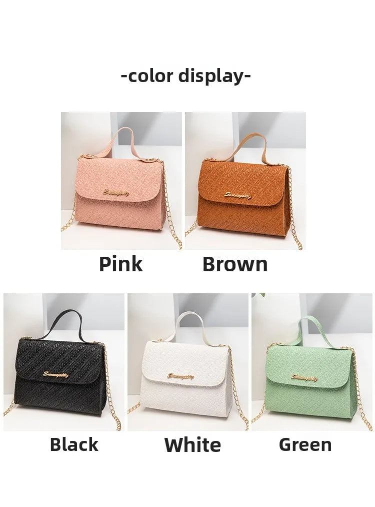 Leisure small square bag autumn and winter new women's bag wholesale simple handbag embossed chain bag cross-border bags