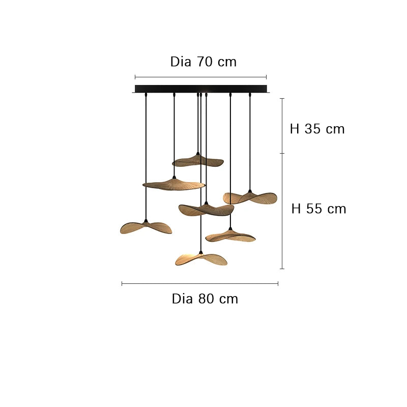 Designer Log Craft LED Ceiling Chandelier Living Room Tearoom Kitchen Table Lamps Bedroom Home Decoration Lighting Stair Lights