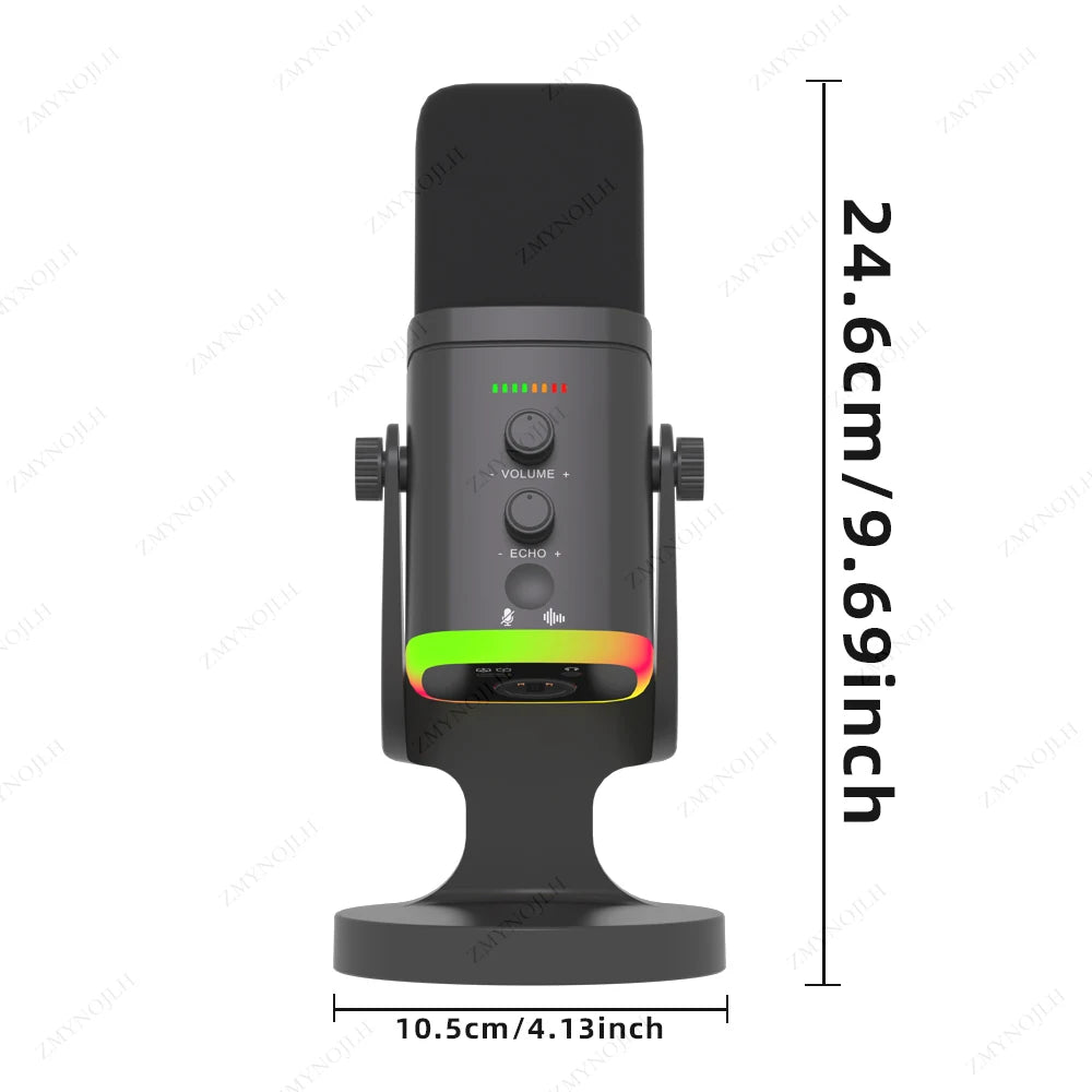 USB microphone for PC/Mac gaming, recording, live streaming, and podcasting; PC gaming condenser/coil microphone with phone adap