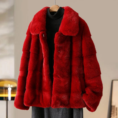 Tcyeek Luxury Natural Fur Coat Women Winter Clothes Real Fur Jacket 2025 Warm Whole Mink Womens Coat New in Coats Fourrure Femme