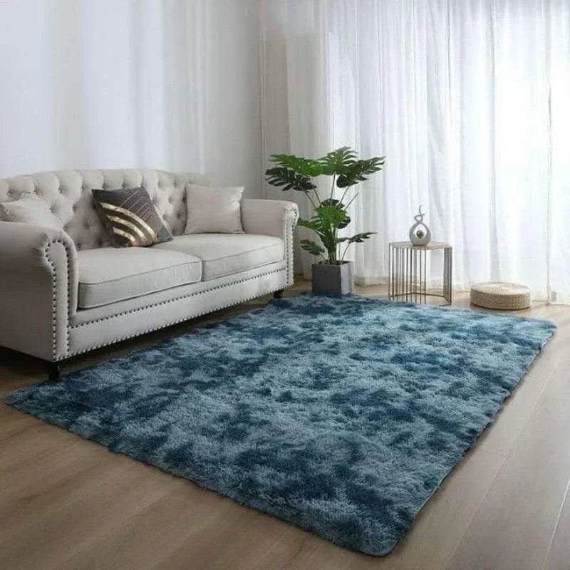 VIKAMA Black Fluffy Shaggy Rug Ultra Soft Plush Non-Slip Washable Carpet for Bedroom, Living Room, Cozy Home Decor