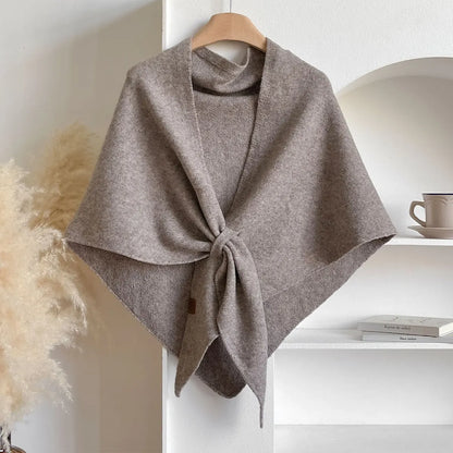 Autumn and Winter Korean Version New Women's Neck Wrap Wool Blended Triangular Shawl Female Thickened With Knitted Warm Shoulder