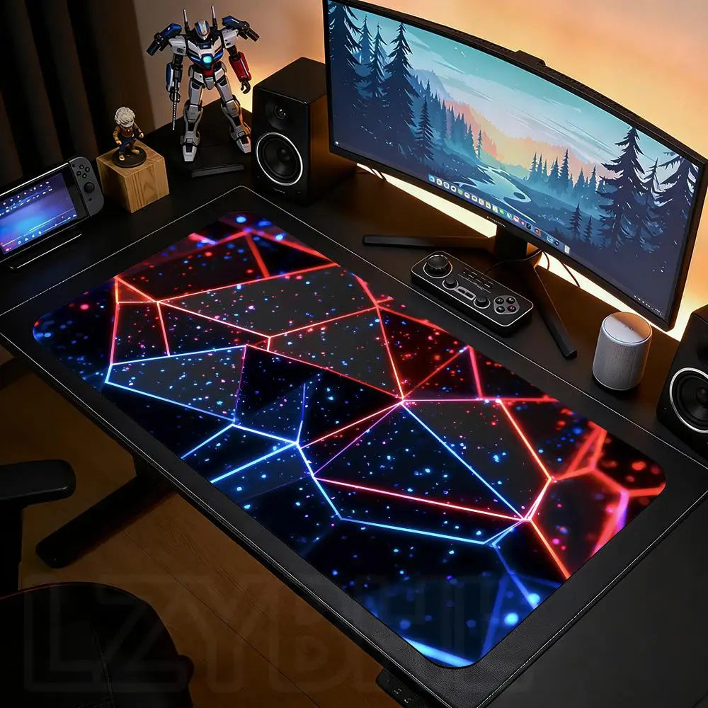 Cool Geometric Pattern 3D Mouse Pad XXL Computer Laptop Mousepads Office Large Gaming Mousepad Rubber Bottom Non-Slip Desk Mat