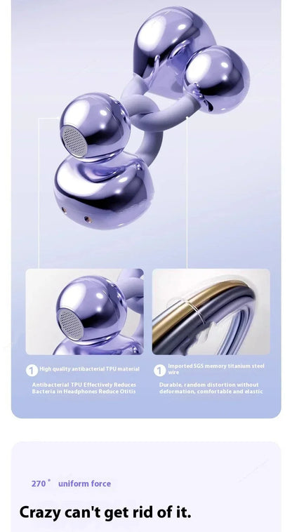 Wireless Bluetooth Earphones Clip-on Q71 Earphone High Sound for Xiaomi Earbuds Led Display Headphones Music Sports Headset