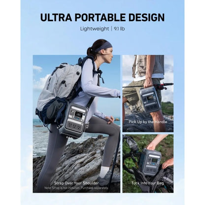 Portable Power Station 300W Solar Generator 288Wh LiFePO4 Battery Fast Charging for Camping Travel Emergency Backup