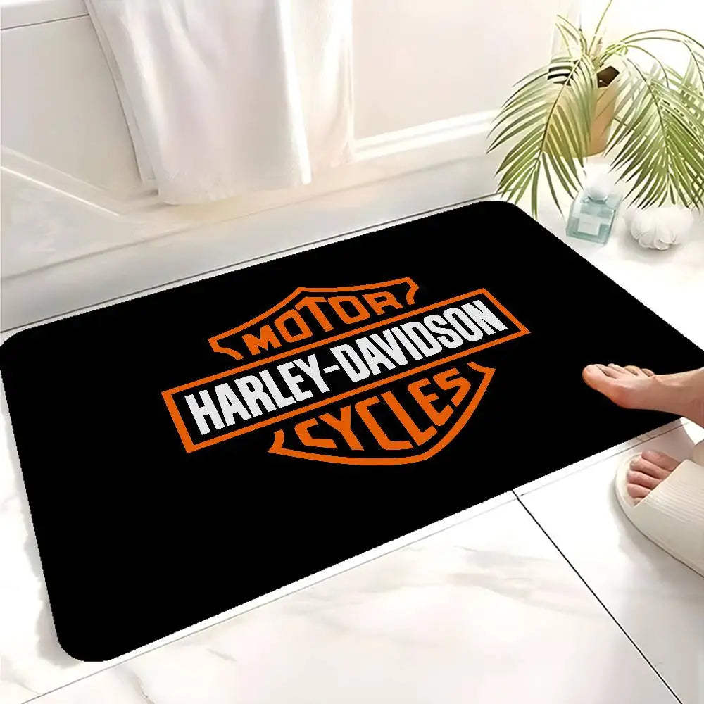 Motorcycle H-Harley D-Davidson Door Mat Kids Room Bedroom Decoration Balcony Anti-Slip Doormat Living Room Doormat Area Rug