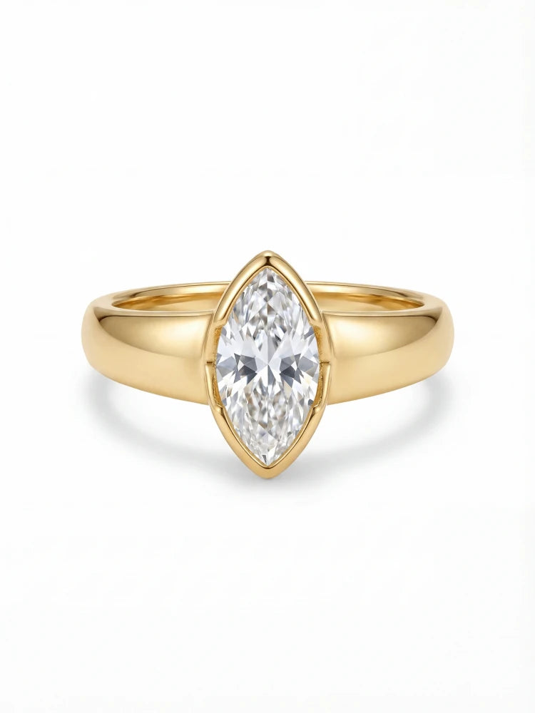 925 Sterling Silver 6*12mm Shining Glossy Marquise Zircon Ring for Women Engagement Wedding Luxury High Quality Fine Jewelry