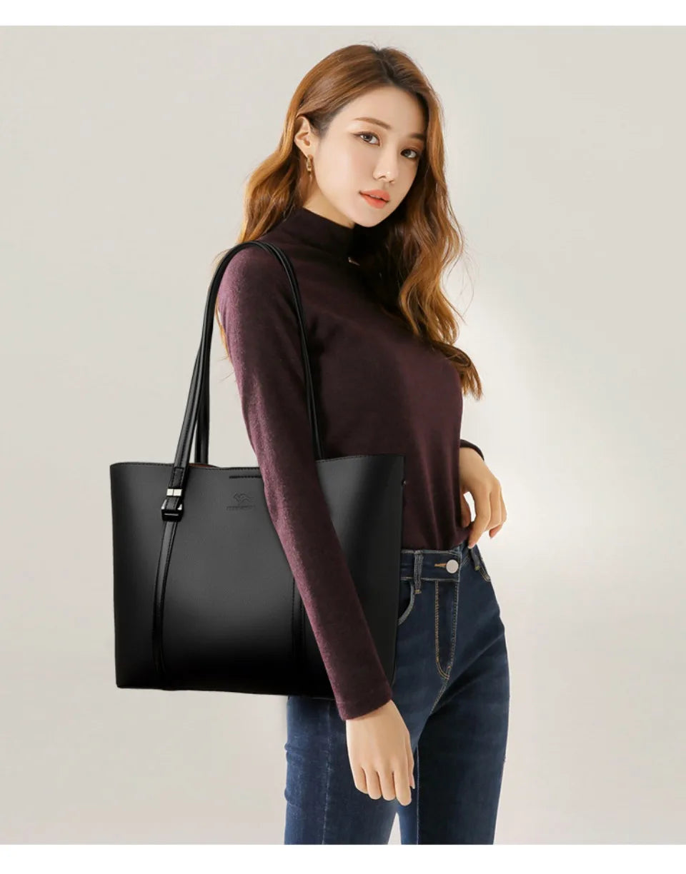 Large Capacity Shopping Bag for Daily Commuting Hand Bags Luxury Shoulder Bags High Quality Pu Leather Hnadbags Caual Tote Sac