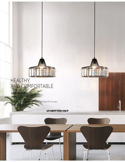 Crystal Pendant Lights Indoor Bedroom Ceiling Chandeliers Lamps Nordic Loft Loby Hanging Light Fixture Hotel Hall Decor Led Lamp