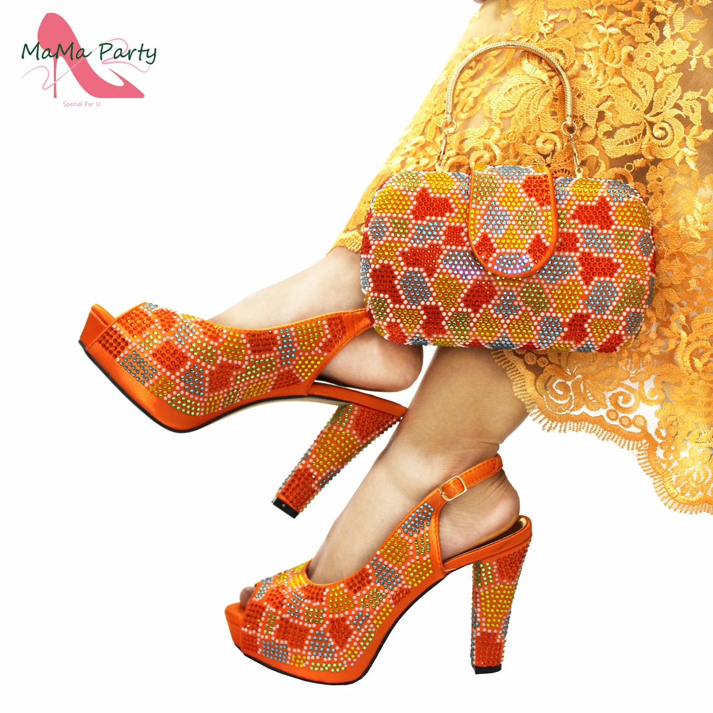 2024 Special Design Wine Color High Quality Square Heels Sandal Italian New Shoes and Bag Set for Wedding