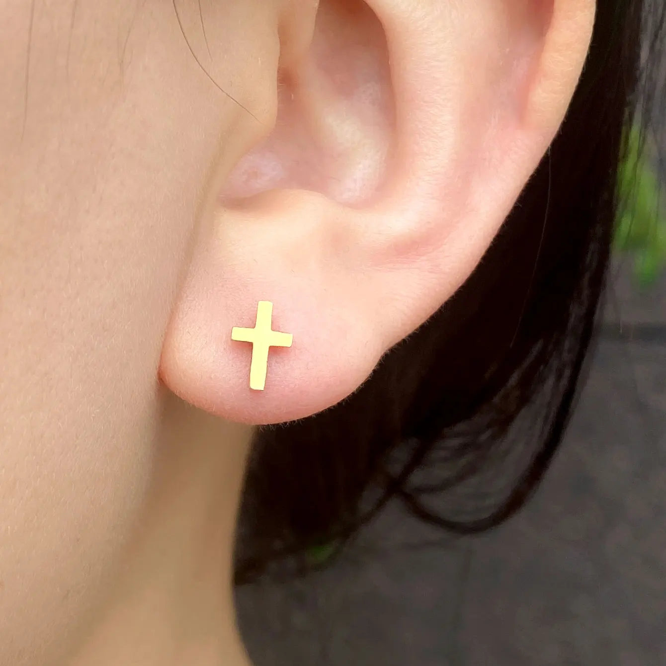 Minimalist Stainless Steel Earings Mini Heart Star Geometric Stud Earrings For Women Cute Cat Dog Flower Leaf Earrings Jewelry