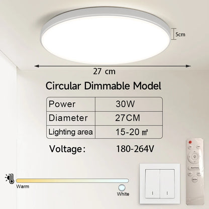 LED Ceiling Lamp 15W~50W Kitchen Light Fixture Bedroom Corridor Lustre Plat Led Lights Living Room Decor 220V Ceiling Chandelier