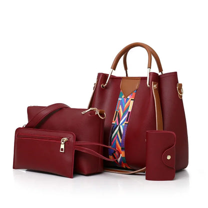 4 Pcs Luxury Handbag Large Capacity Tote Bag Women's Bag Fashion Shoulder Bag,Wallet,Card Case