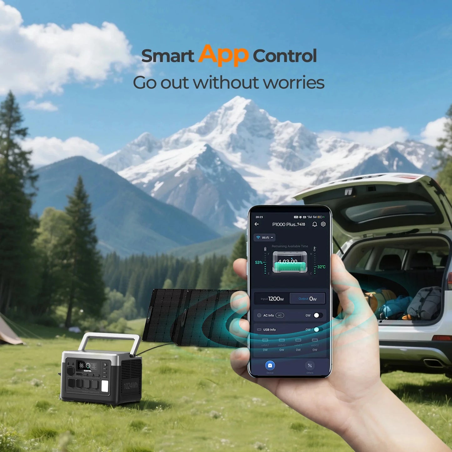 OUKITEL P1000 PLUS Portable Power Station 1800W Solar Generator 1024Wh Lifepo4 Battery Home Backup Outdoor Camping Mobile power
