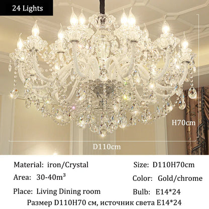 Luxury Home Crystal Chandeliers Villa Lighting for Living Room Decorate LED Ceiling Pendant Lights Indoor Hanging Lights Fixture