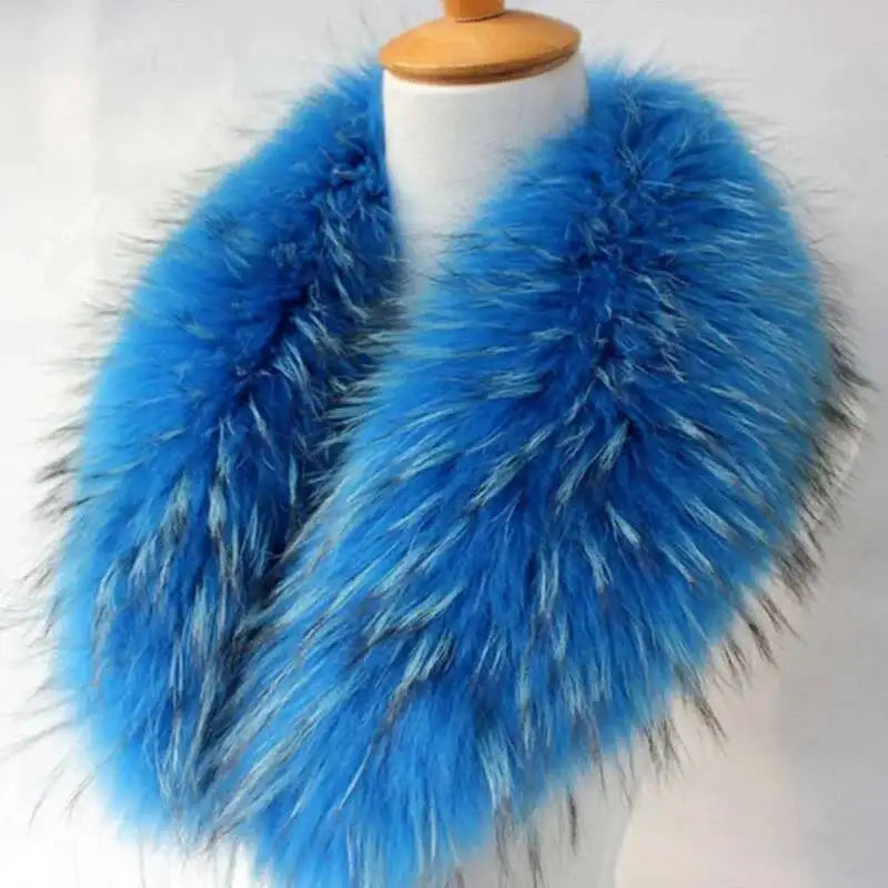 Raccoon Fur Collar Female Winter Fur Collar Coat Jacket Shawl Women Furry Fur Collar Scarves Neck Warmer Natural Fur Scarves