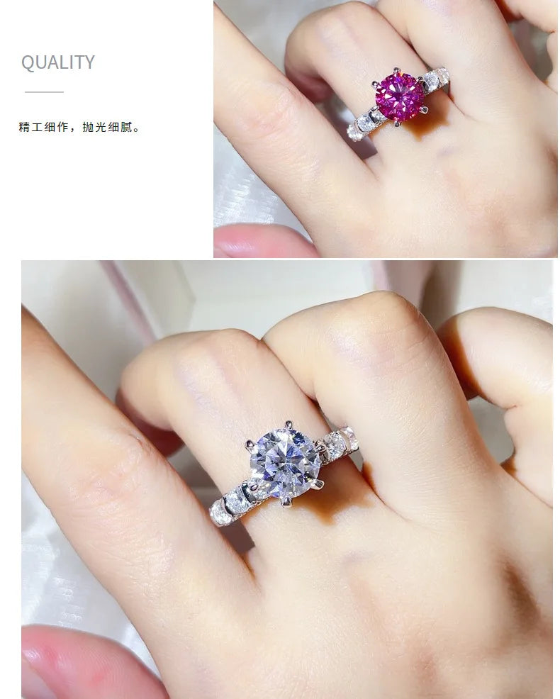 luxury 18K white gold and platinum PT950 marquise colored diamond moissanite ring women's colored special-shaped ring