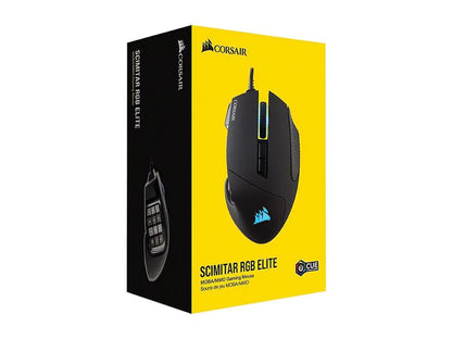 Corsair SCIMITAR RGB ELITE CH-9304211-NA Black Wired Optical MOBA/MMO Gaming Mouse, Backlit RGB LED