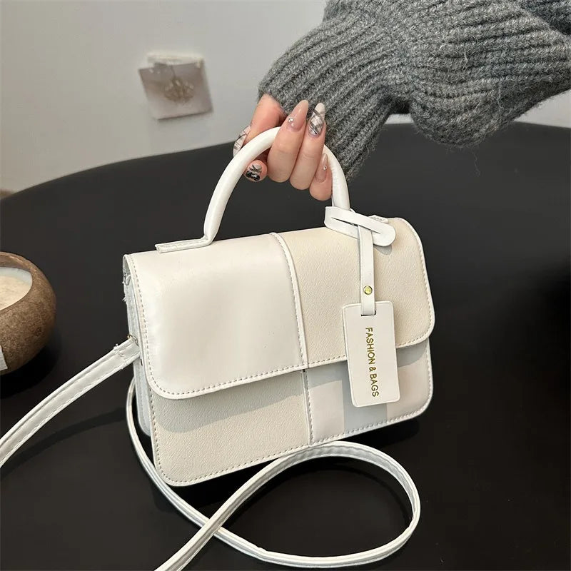 Elegant Women's Handbag Crossbody Shoulder Bag, Snap Closure Tote Bag, Everyday Accessory, Geometric Pattern, Fashion Lovers