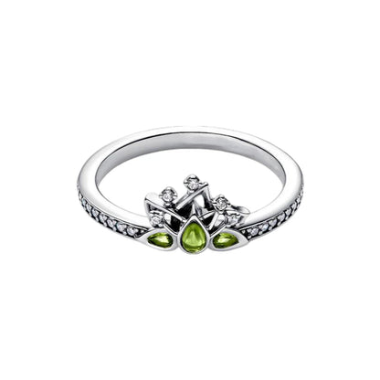 2026 New 925 Silver Sparkling Heart Princess Crown Heart-to-Heart Ring Fashion DIY Charm Jewelry Exquisite Gift