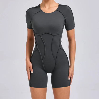 Women's Sports Jumpsuit Kit Yoga Fitness Bodysuit Hip-lifting Open Back Tight High Elasticity Outdoors Gym Workout Sexy Clothes
