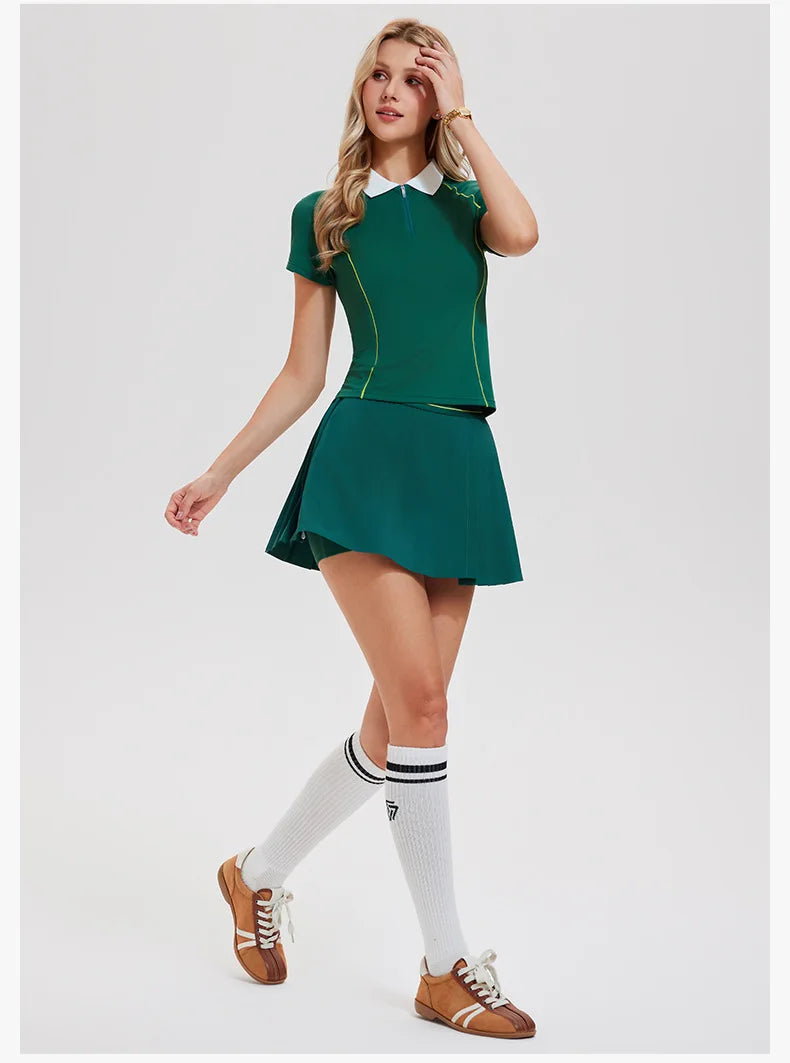 WESTSHAN EU US Size Women A-Line High-Waisted Safty Shorts Pleated Skirt Pickball Tennis Jogger Badminton Golf Sports Skirt