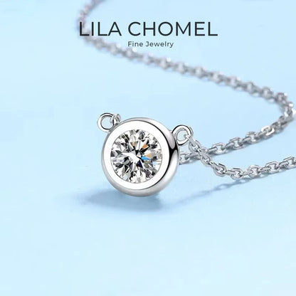 Daughter Birthday Gift 18K White Gold Girl Valentine's Day 0.5/1CT Moissanite Diamond Women Wedding PT950 Platinum Necklaces ins