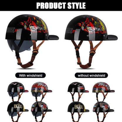 Vintage personalized men's and women's baseball caps motorcycle helmets ladybug helmets electric car baseball caps, half helmets