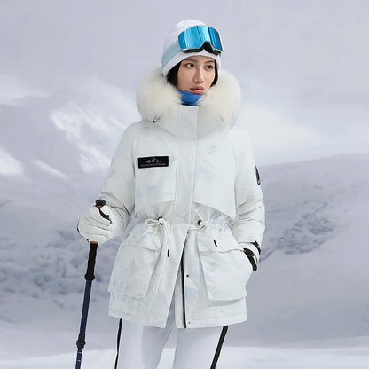 Bosideng Women 6th Generation Extreme Cold Goose Down Parka -20℃ Cold Resistance Winter Puffer Coat with Detachable Raccoon Fur