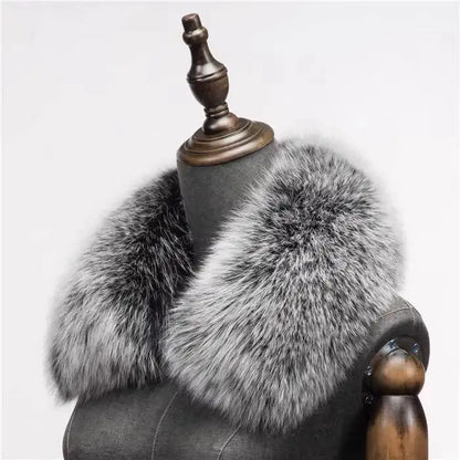 Natural Fox Fur Collar Removable Real Fur Square Collar for Coat Fashion Accessory for Women down Jacket Large Scarf Scarves