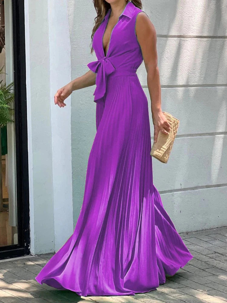 Women's Sleeveless Bodysuit Loose Wide leg pants Sexy V Neck Sleeveless Full Jumpsuits Fashion Casual Lady Streewear Overalls