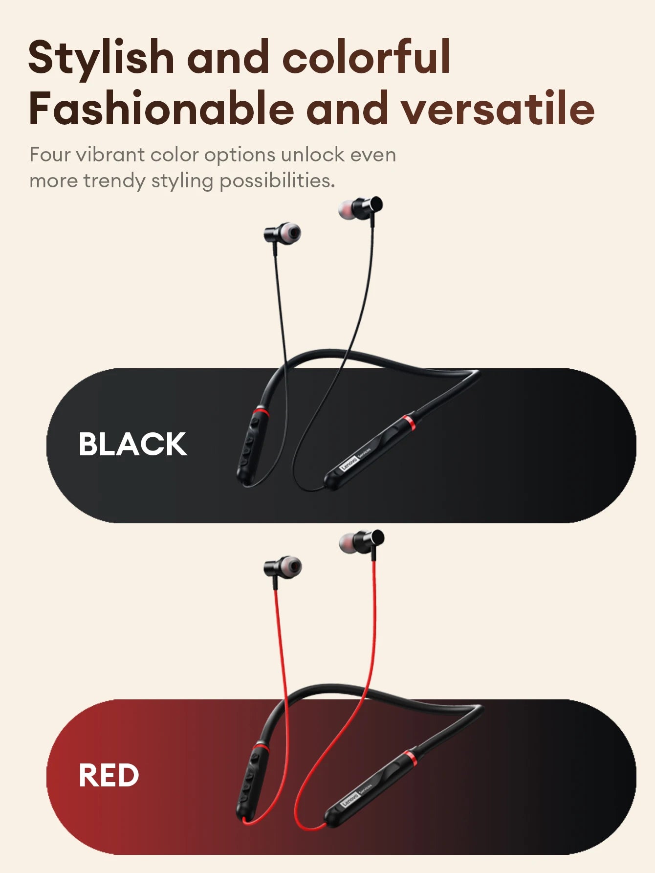 Original Lenovo Y111 Bluetooth 6.0 Headphones Neckband Magnetic Earbud Stereo Running Secure Fit Sports Gaming Wireless Headset