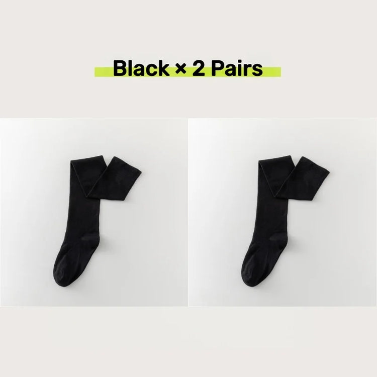 2 Pairs Women's Over The Knee Socks Cotton Thigh High Socks Black White Blue Colorful Striped Pattern Fashion Casual Daily Wear
