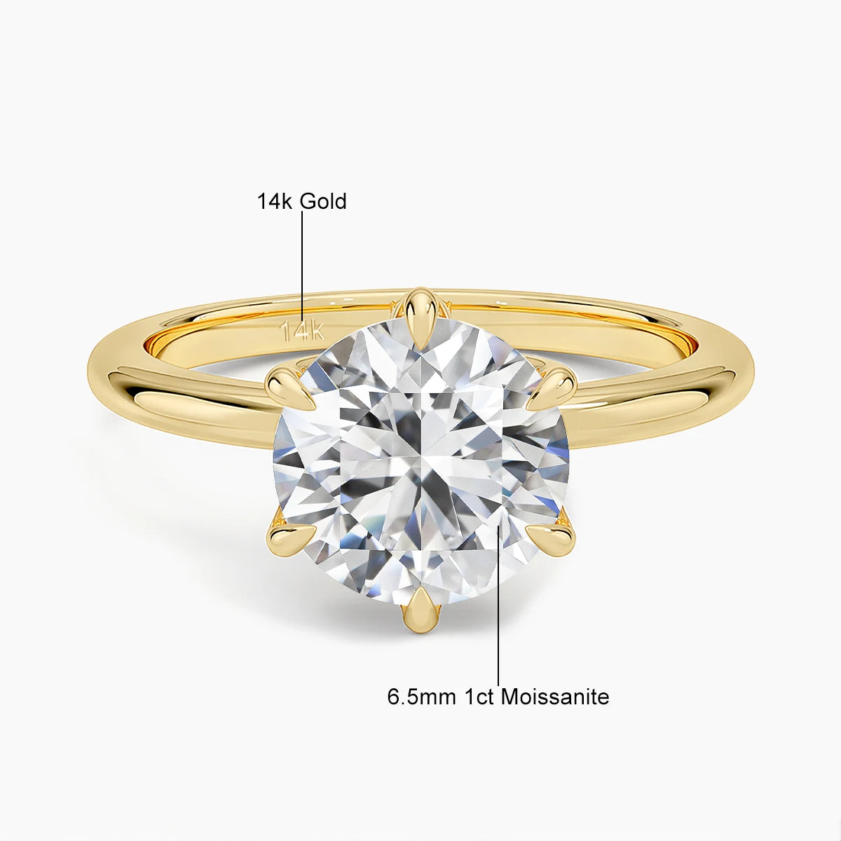 Szjinao Certified 14k Gold Moissanite Ring 1ct 2ct 3ct Lab Diamond Sparkling Au585 Engagement Jewelry Promise Wedding Gift Sale