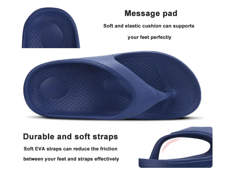 Shevalues Men's Orthopedic Sandals Fashion Couples Beach Flip Flop Summer Outdoor Soft Sandals With Arch Support Bathroom Slides