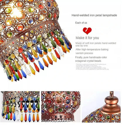 design lamp pendant lighting crystal Bohemia Retro droplight Iron handmade pendant lights for restaurants hanging lights bedroom
