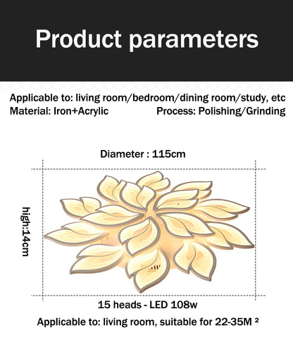 Modern LED Ceiling Chandeliers Light for Living Dining Room Bedroom Ceiling Lamps  With Remote Control Dimmable Lights Fixtures