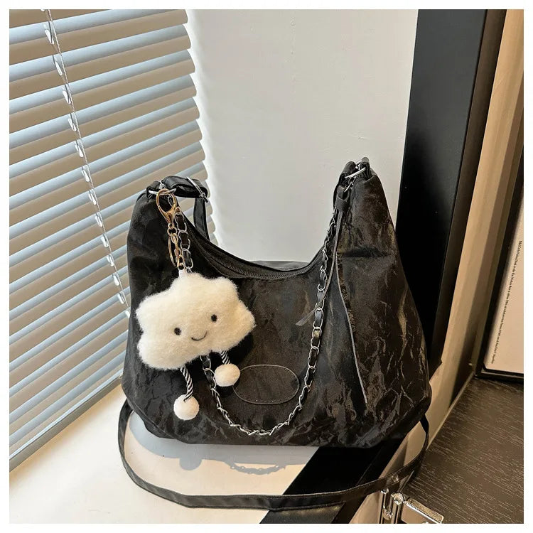 New Summer Chain Commuting Bag, Casual Student Soft Face Large Capacity Bag for Women, Fashion Single Shoulder Crossbody Bags