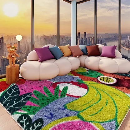 VIKAMA Carpet for Living Room Colorful Large Area Cartoon Bedroom Bedside Plush Rugs Cute IG Sofa Coffee Table Floor Mats