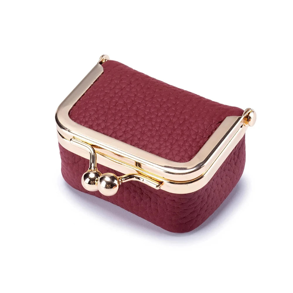 Women Wallets Small Genuine Leather Jewelry Bag Mini Headphone Bag Ring Necklace Earring Accessory Box Storage Bag Coin Purse