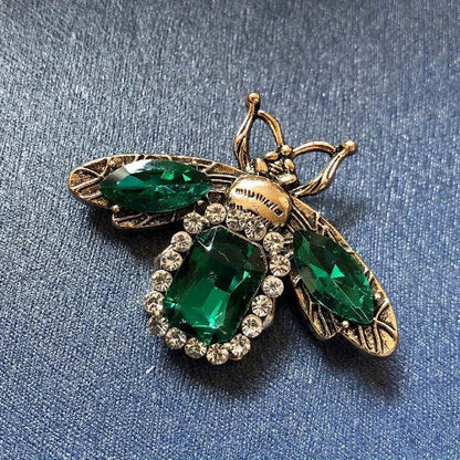 SKEDS Luxury Exaggerated Vintage Women Crystal Bee Brooch Pin Fashion Elegant Lady Exquisite Insect Rhinestone Badges