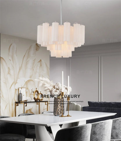 French Style Artistic Chandelier Medieval Colored Glass Retro Lighting for Living Room Dining Room Bedroom Villa Staircase Home